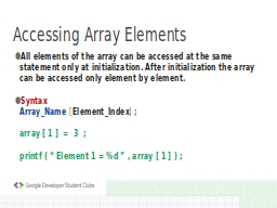 Accessing Array Elements