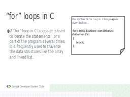 “for” loops in C