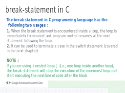 break-statement in C
