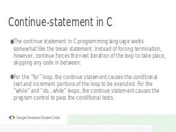 Continue-statement in C
