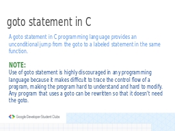 goto statement in C