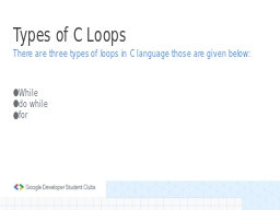 Types of C Loops 