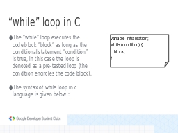 “while” loop in C 